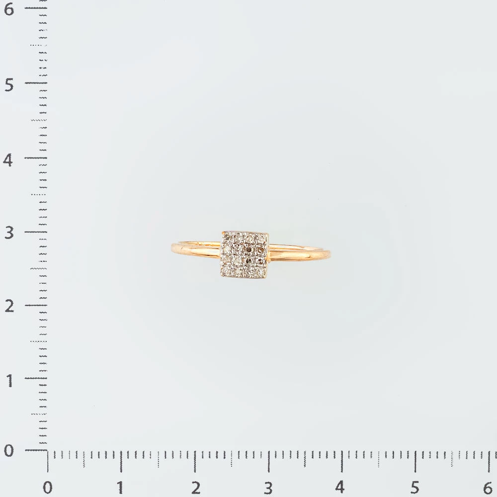 Кольцо с бриллиантом из красного золота 585 пробы