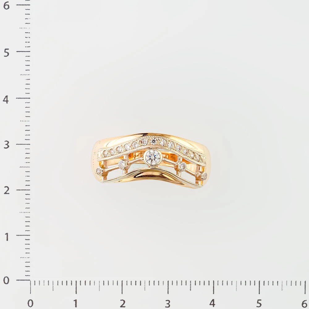 Кольцо с фианитом из красного золота 585 пробы Кольцо с фианитом из красного золота 585 пробы