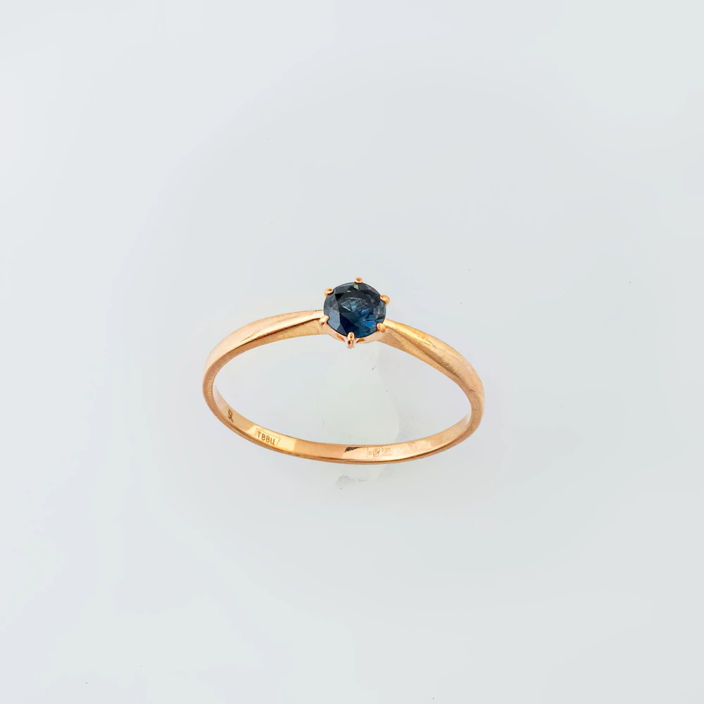 Кольцо с сапфиром из красного золота 585 пробы