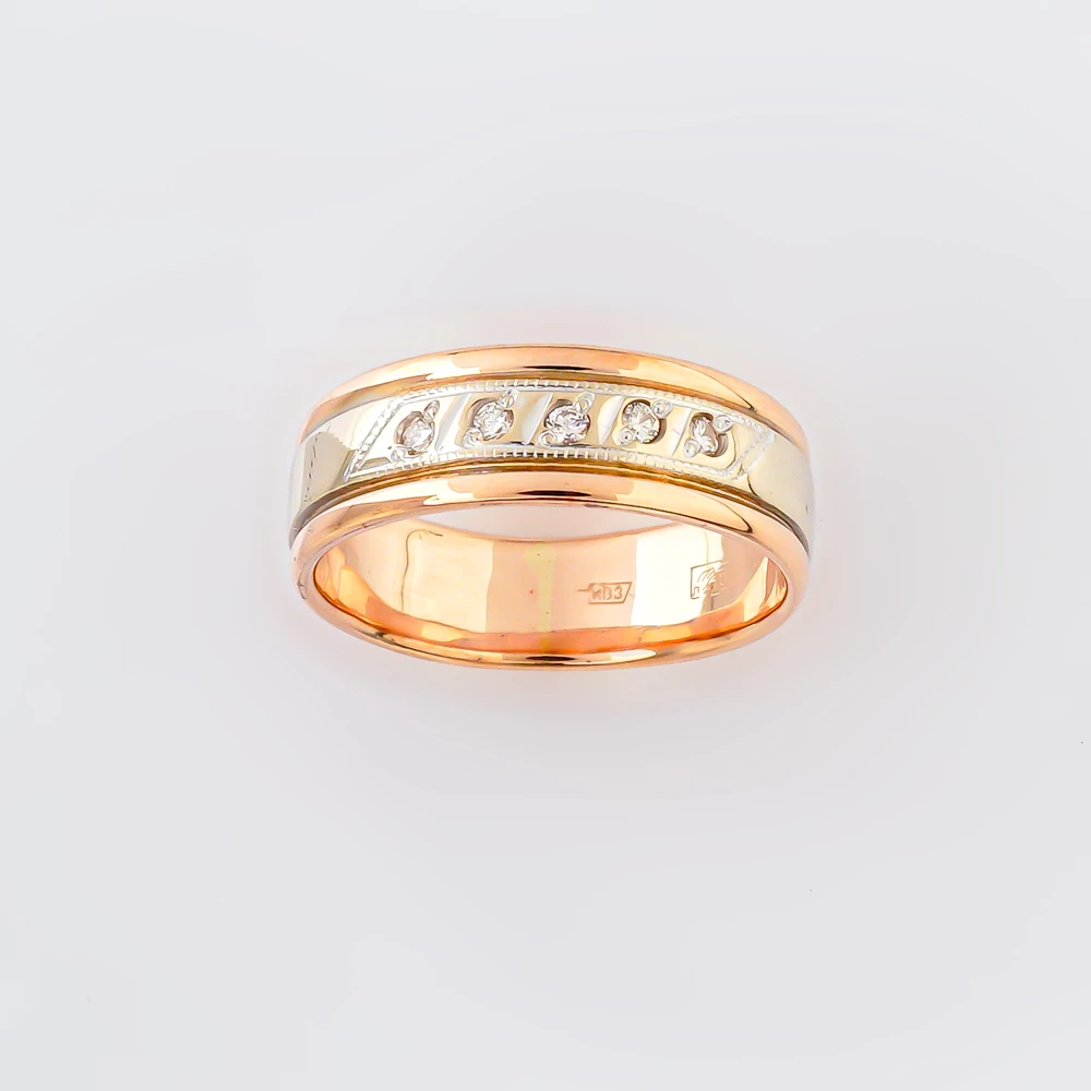 Кольцо с бриллиантом из красного золота 585 пробы