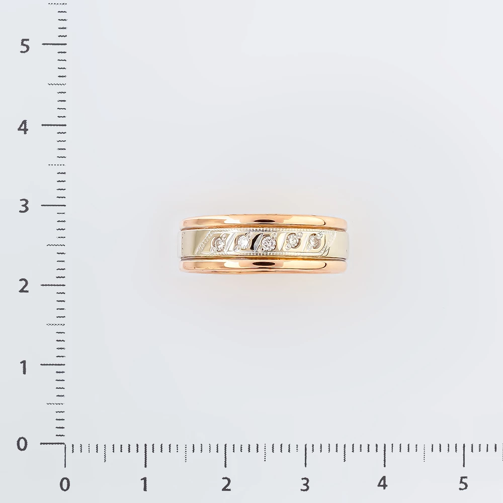 Кольцо с бриллиантом из красного золота 585 пробы