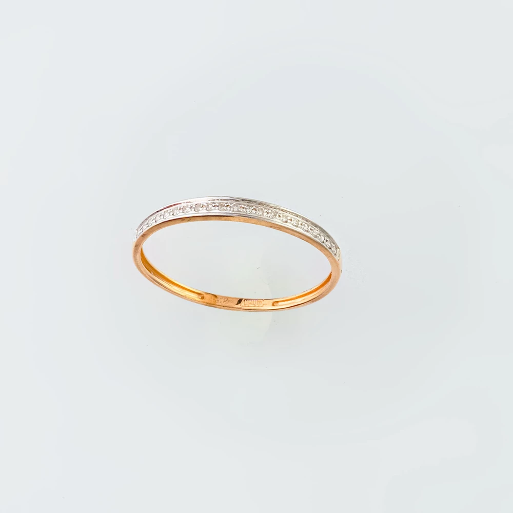 Кольцо с бриллиантом из красного золота 585 пробы