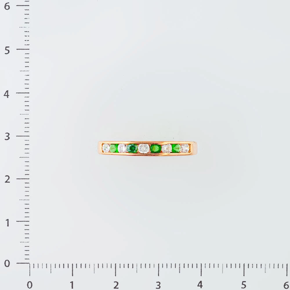 Кольцо с фианитом из красного золота 585 пробы