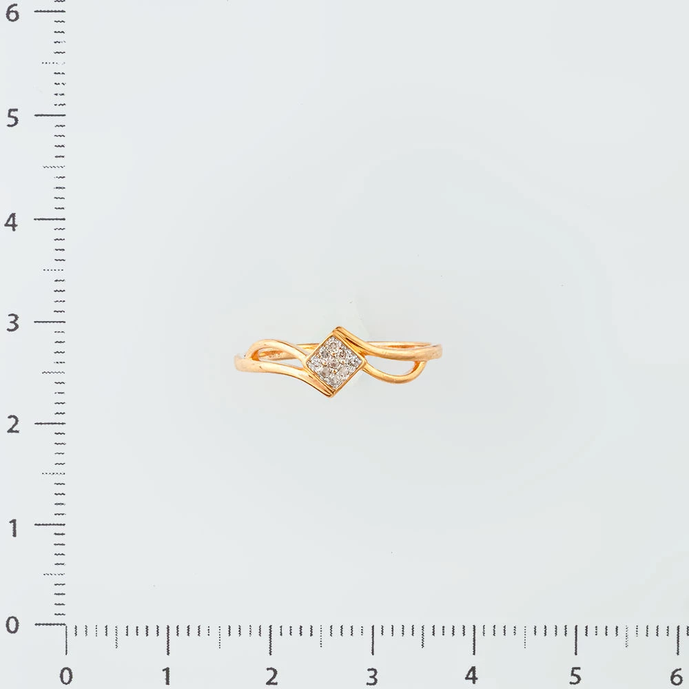 Кольцо с бриллиантом из красного золота 585 пробы