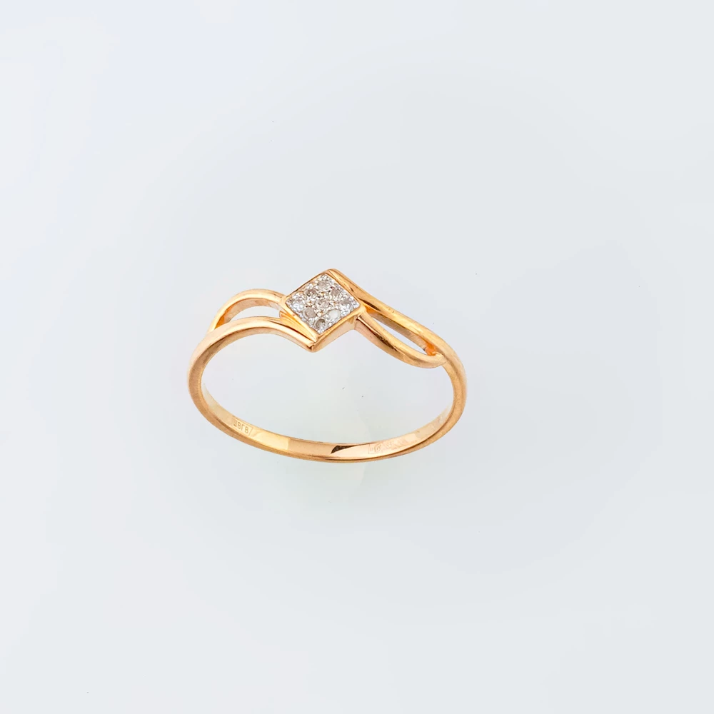 Кольцо с бриллиантом из красного золота 585 пробы