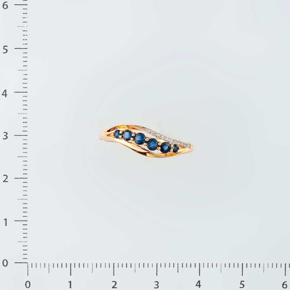 Кольцо с сапфиром из красного золота 585 пробы