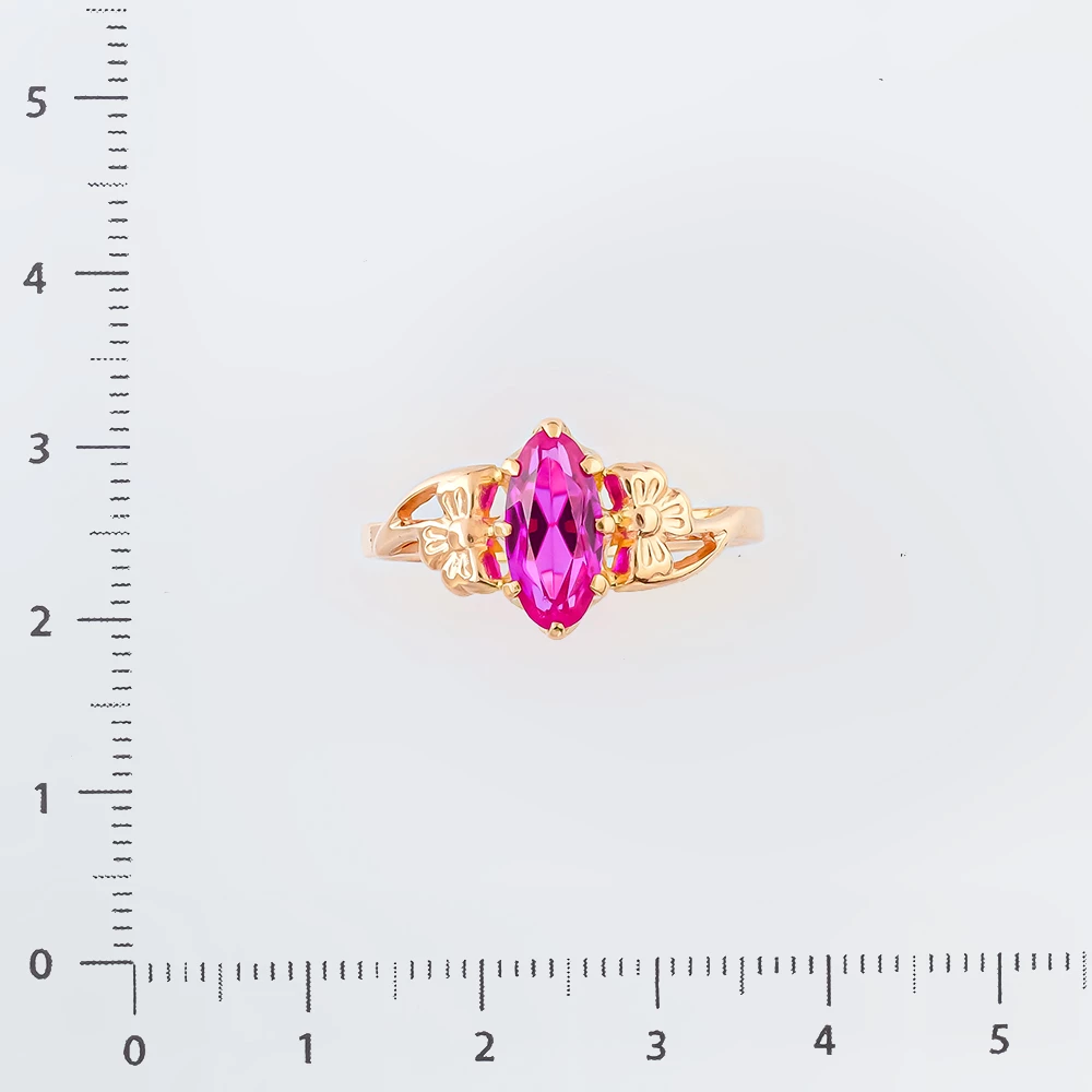 Кольцо с фианитом из красного золота 583 пробы Кольцо с фианитом из красного золота 583 пробы