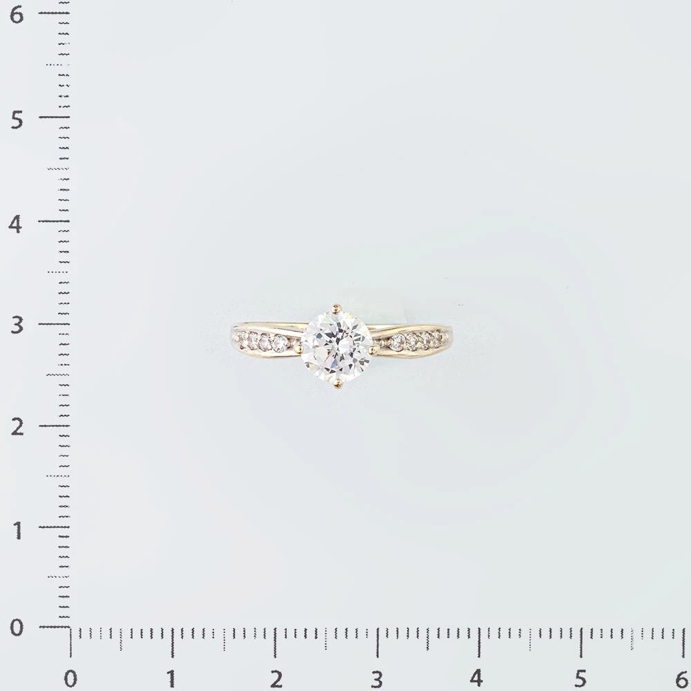 Кольцо с фианитом из белого золота 585 пробы