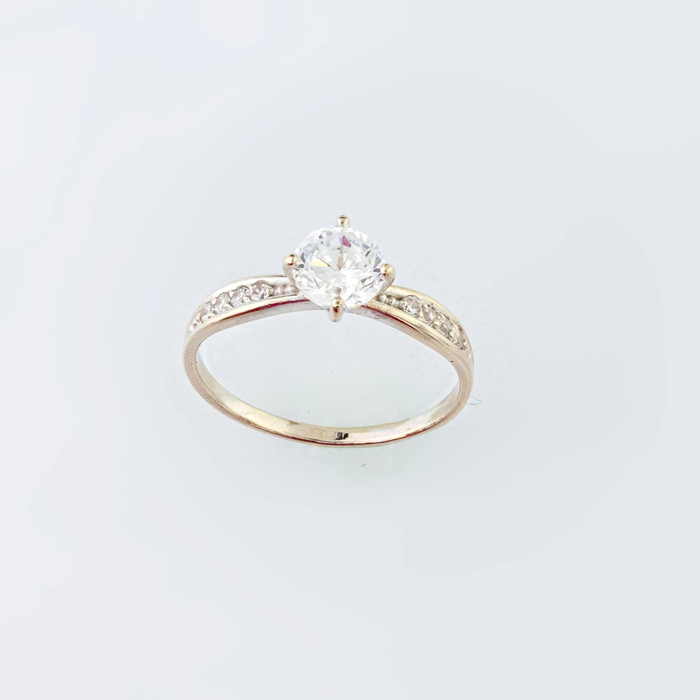 Кольцо с фианитом из белого золота 585 пробы