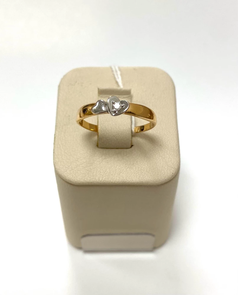 Кольцо с бриллиантом из красного золота 585 пробы