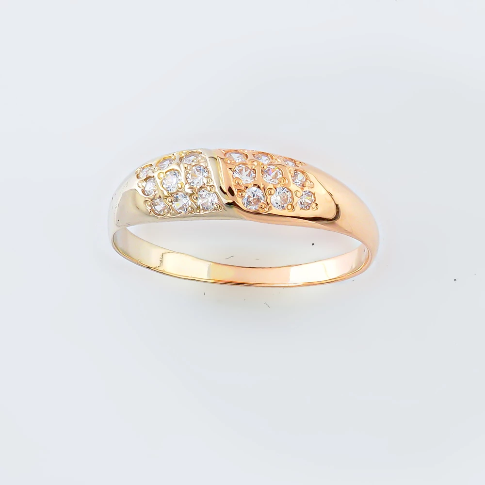 Кольцо с фианитом из красного золота 585 пробы Кольцо с фианитом из красного золота 585 пробы