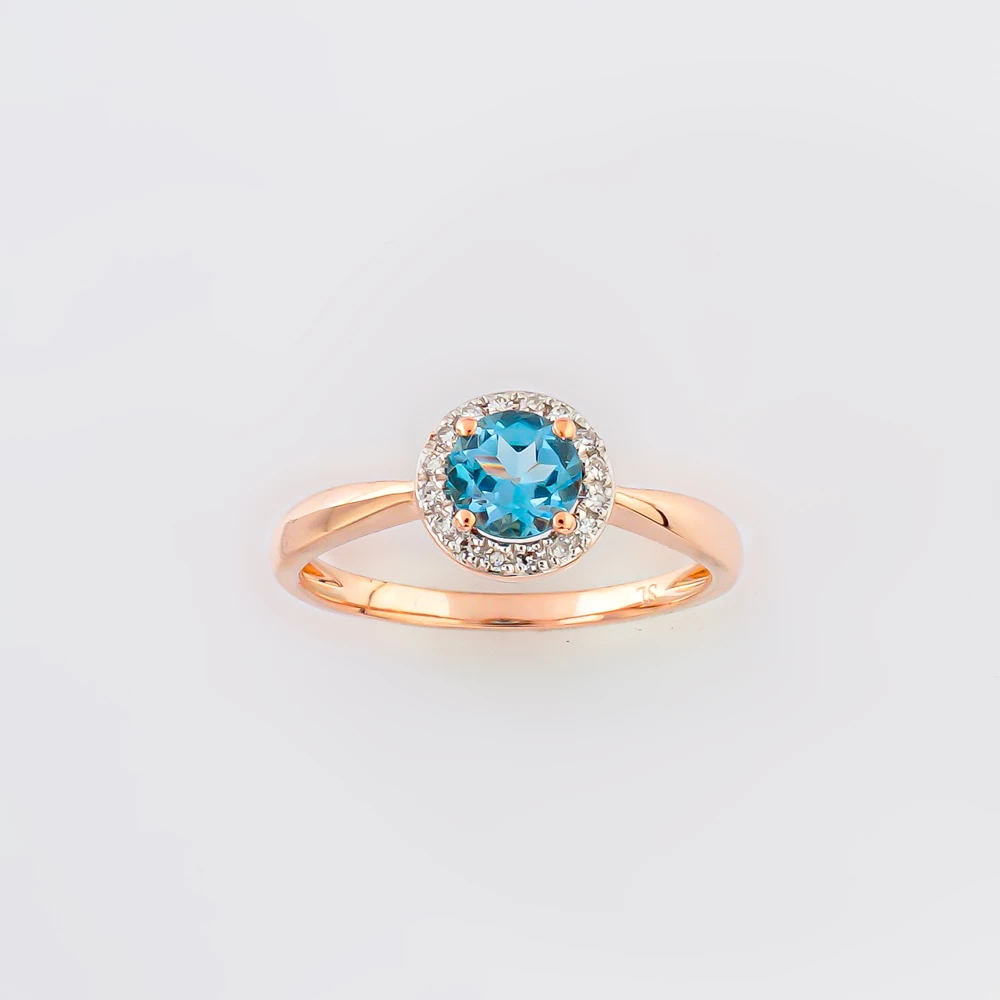 Кольцо с топазом из красного золота 585 пробы Кольцо с топазом из красного золота 585 пробы