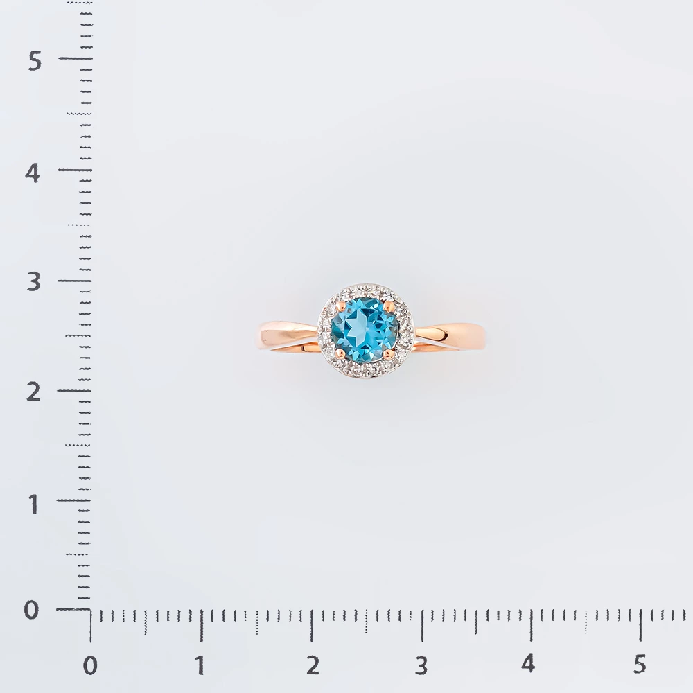 Кольцо с топазом из красного золота 585 пробы Кольцо с топазом из красного золота 585 пробы