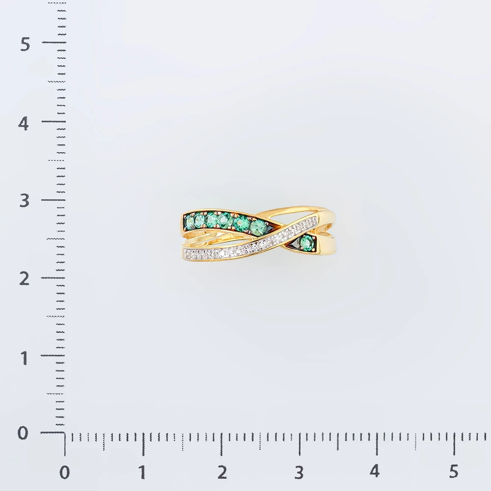 Кольцо с изумрудом из красного золота 585 пробы