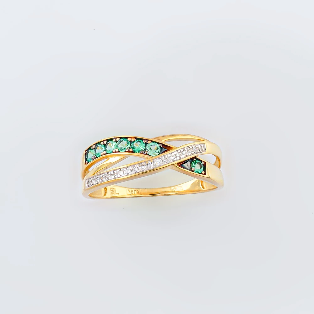 Кольцо с изумрудом из красного золота 585 пробы