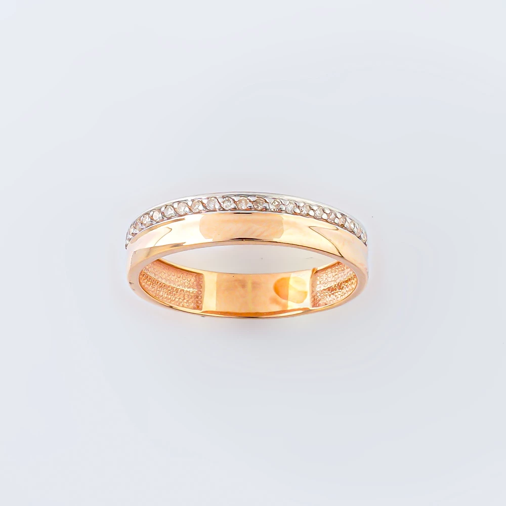 Кольцо с бриллиантом из красного золота 585 пробы