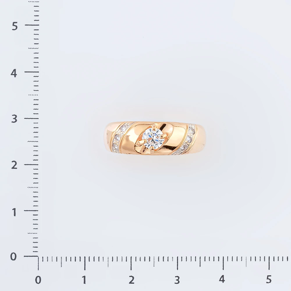 Кольцо с фианитом из красного золота 585 пробы Кольцо с фианитом из красного золота 585 пробы