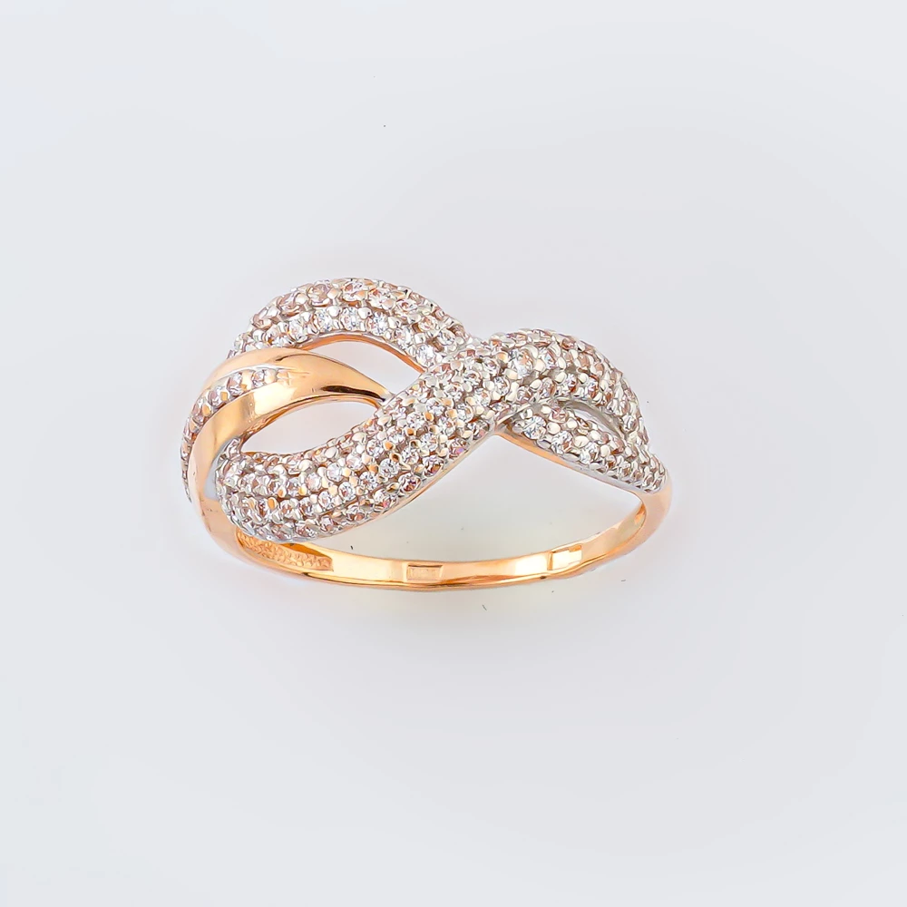 Кольцо с фианитом из красного золота 585 пробы Кольцо с фианитом из красного золота 585 пробы