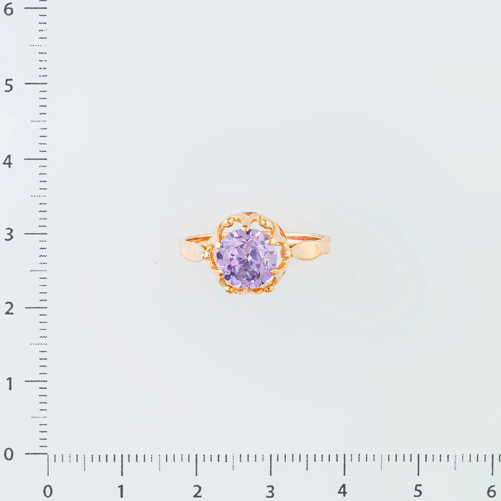 Кольцо с фианитом из красного золота 583 пробы Кольцо с фианитом из красного золота 583 пробы