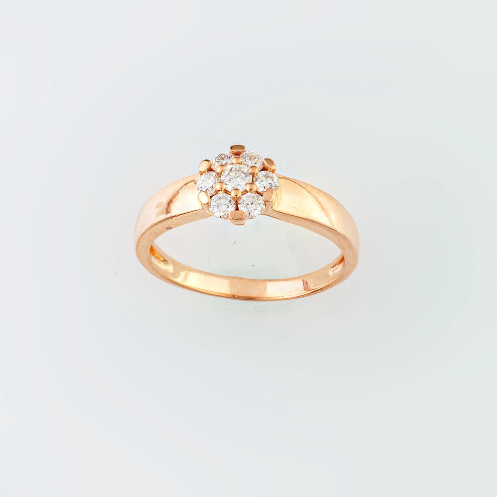 Кольцо с бриллиантом из красного золота 585 пробы