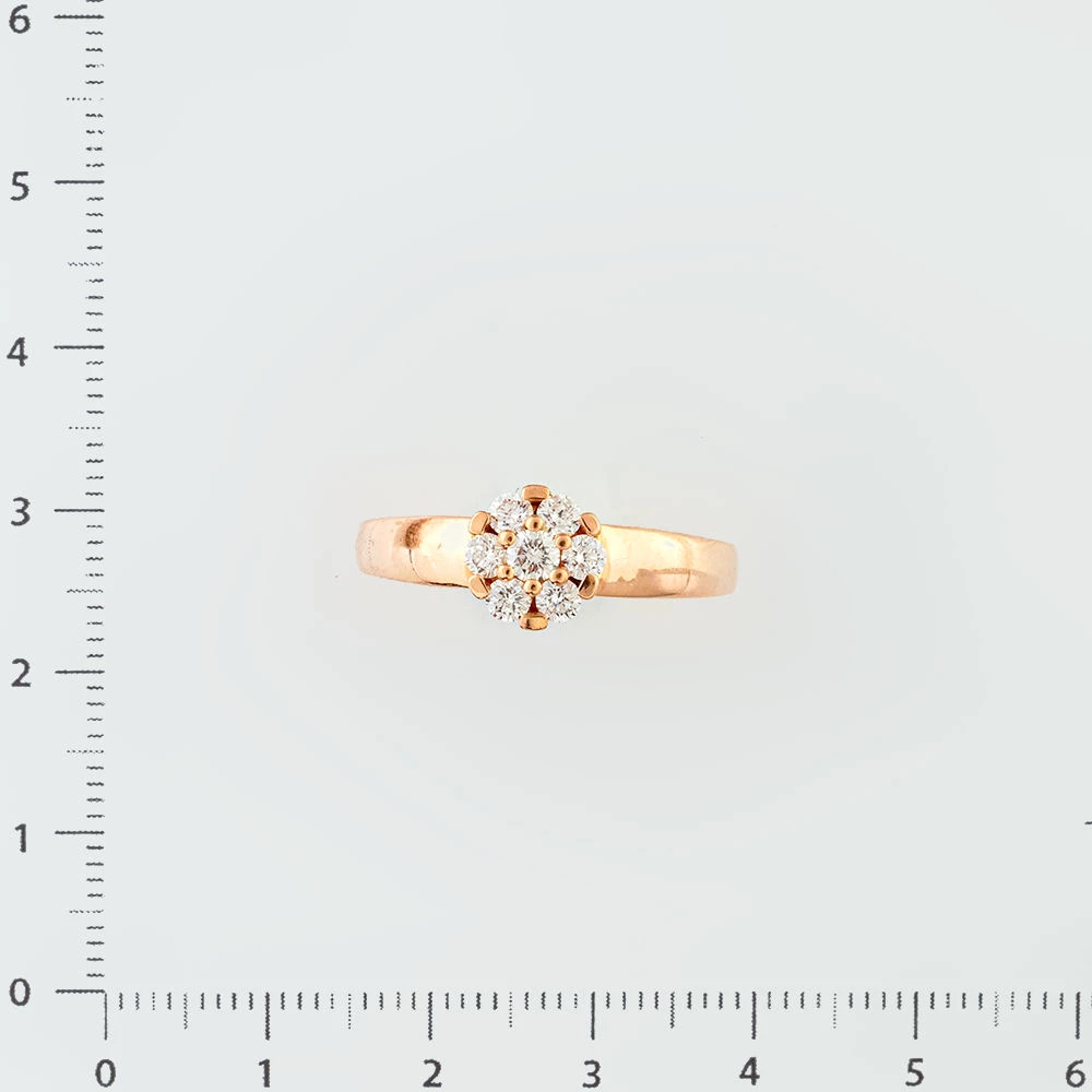 Кольцо с бриллиантом из красного золота 585 пробы