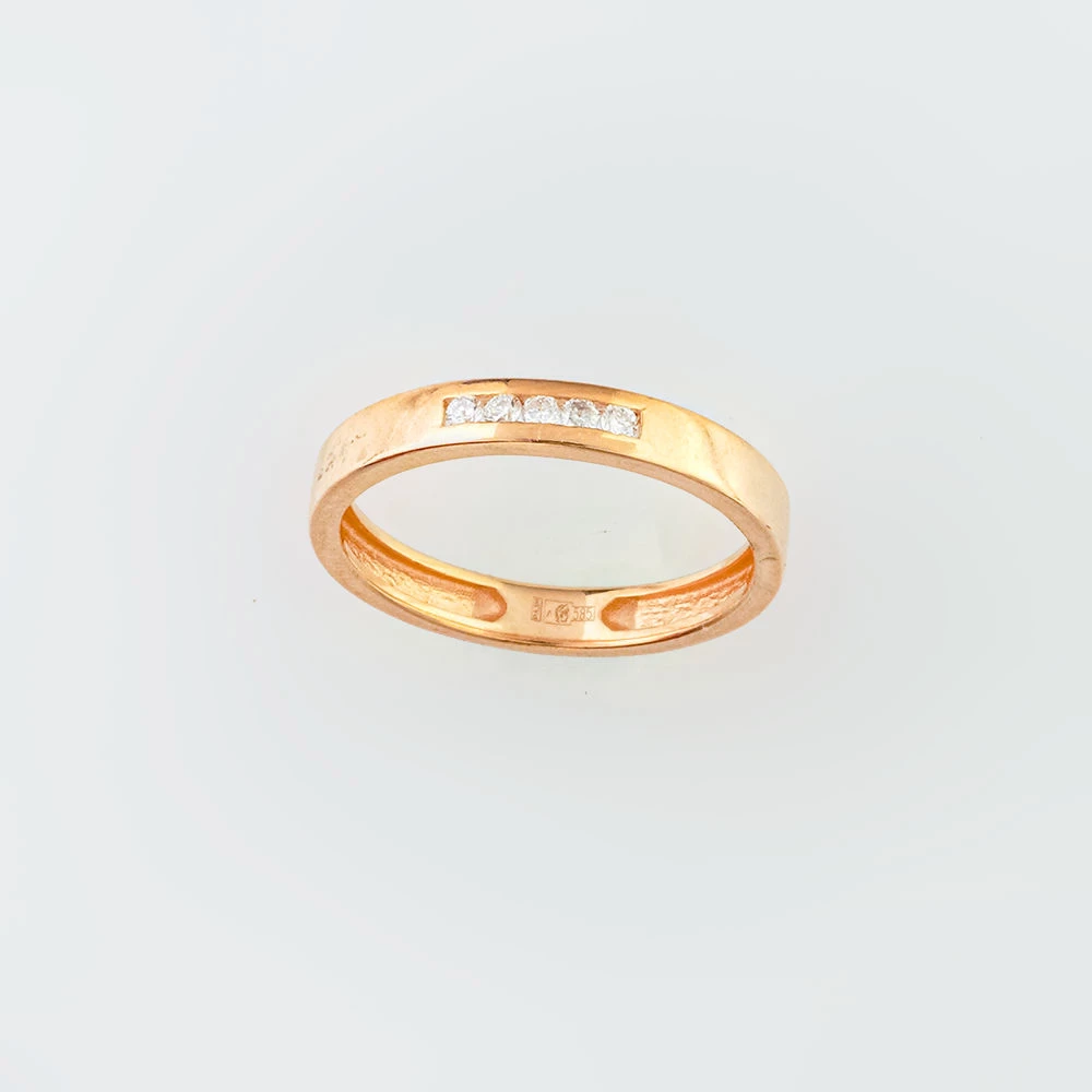 Кольцо с бриллиантом из красного золота 585 пробы