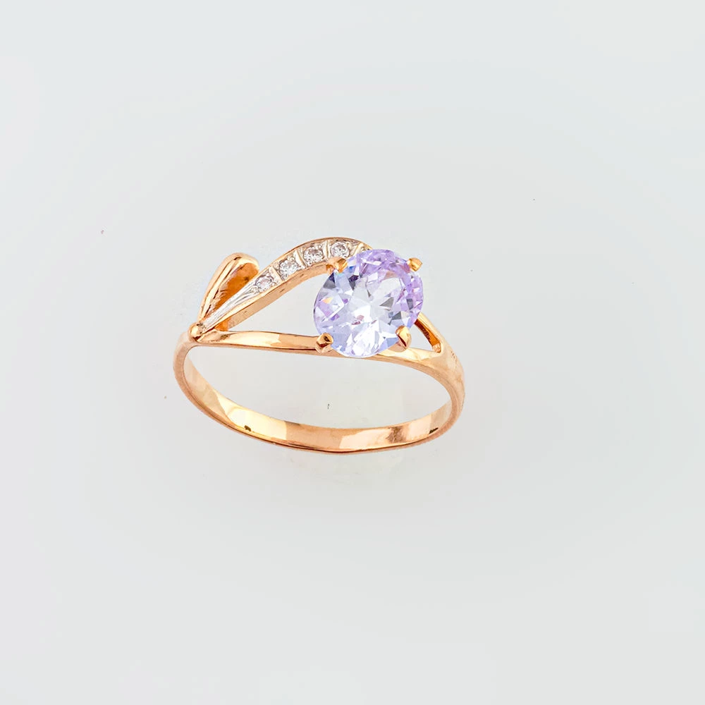 Кольцо с ситаллом из красного золота 585 пробы