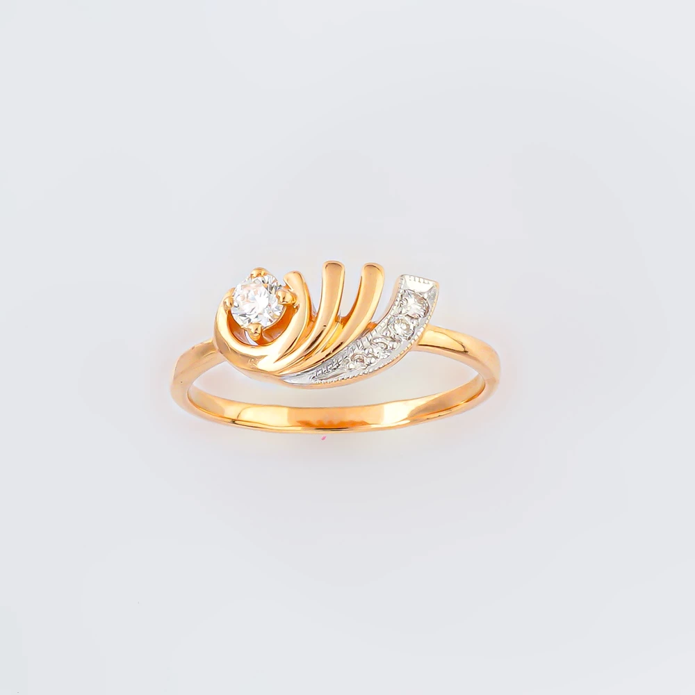 Кольцо с бриллиантом из красного золота 585 пробы