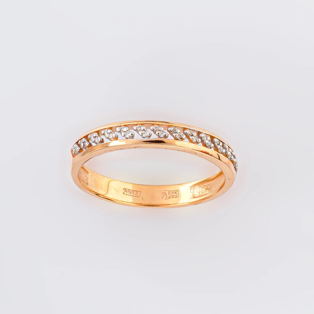 Кольцо с бриллиантом из красного золота 585 пробы