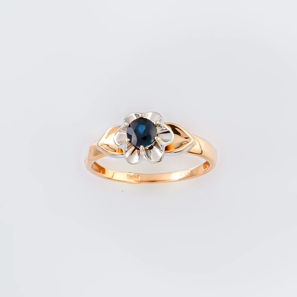 Кольцо с сапфиром из красного золота 585 пробы