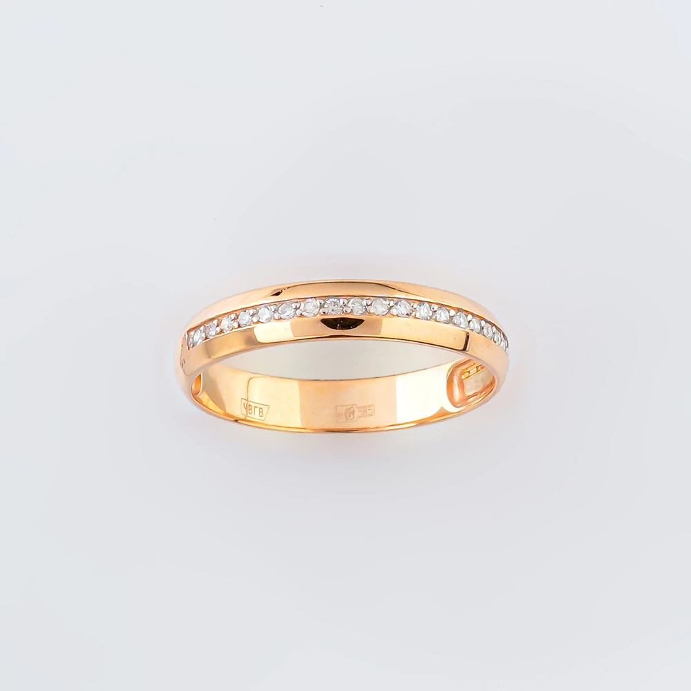 Кольцо с бриллиантом из красного золота 585 пробы