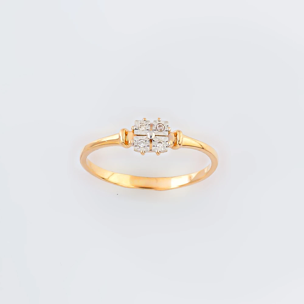 Кольцо с бриллиантом из красного золота 585 пробы