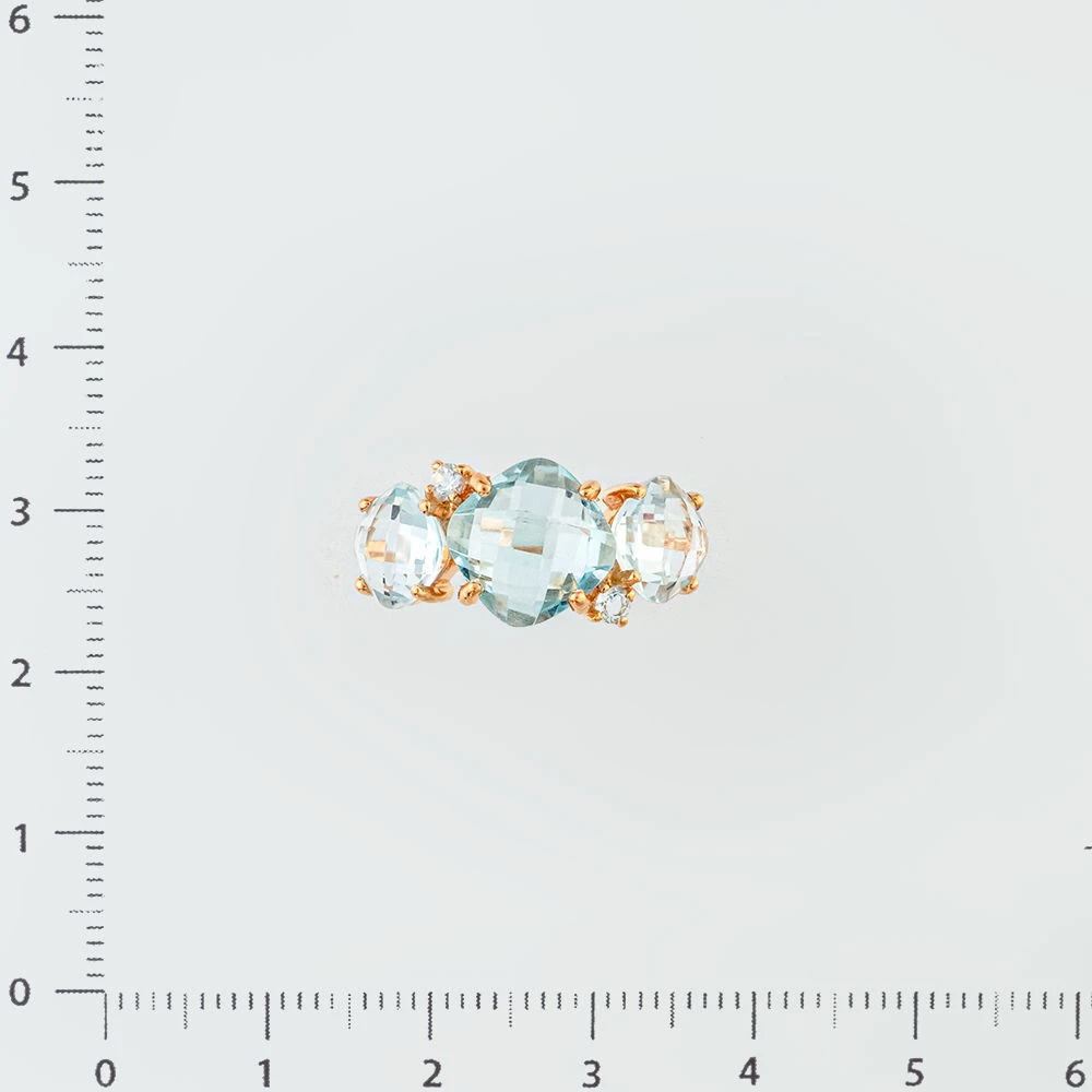 Кольцо с топазом из красного золота 585 пробы Кольцо с топазом из красного золота 585 пробы