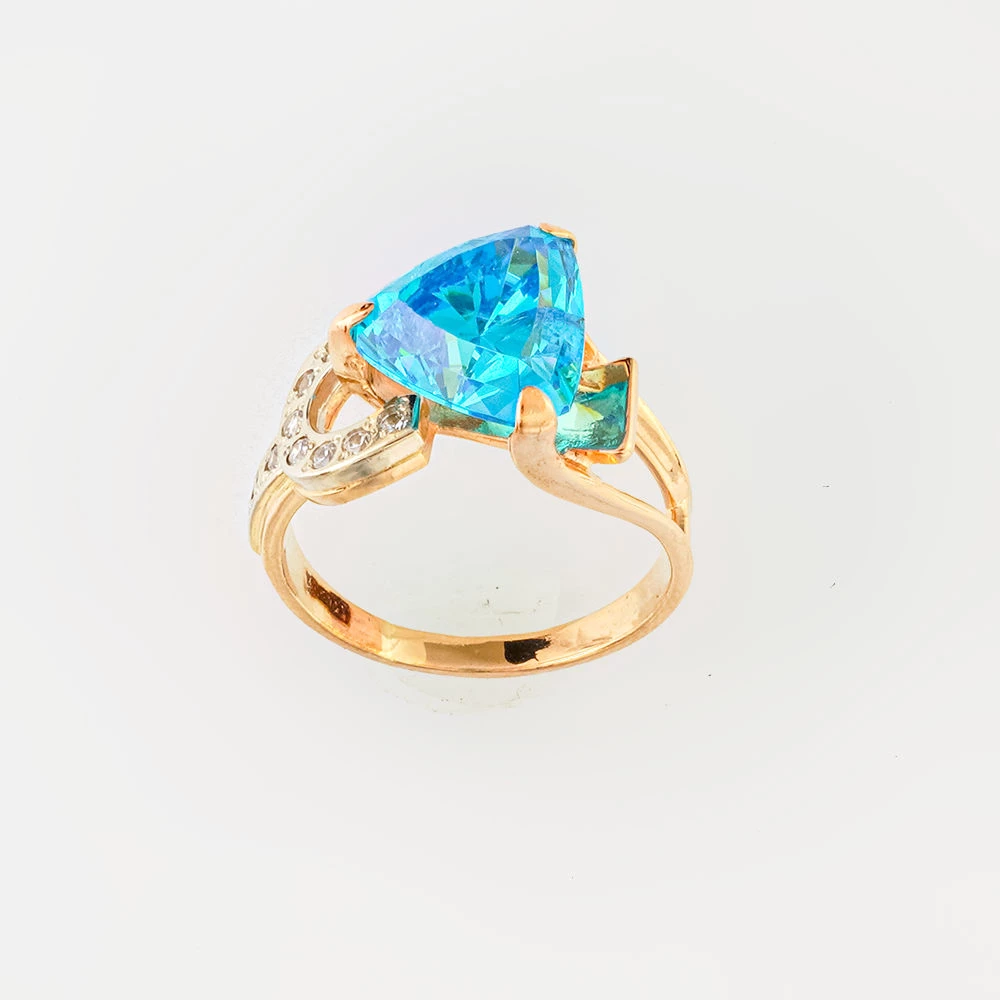 Кольцо с ситаллом из красного золота 585 пробы