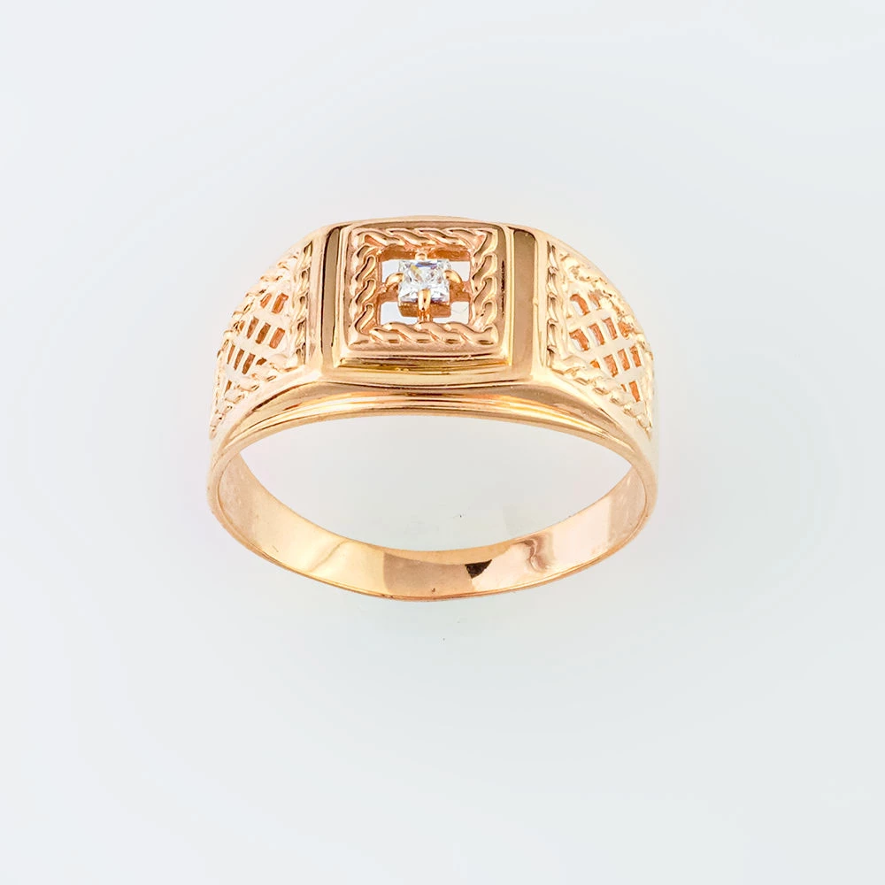 Кольцо с фианитом из красного золота 585 пробы Кольцо с фианитом из красного золота 585 пробы