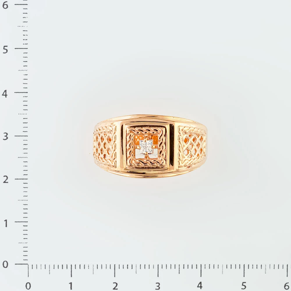 Кольцо с фианитом из красного золота 585 пробы Кольцо с фианитом из красного золота 585 пробы