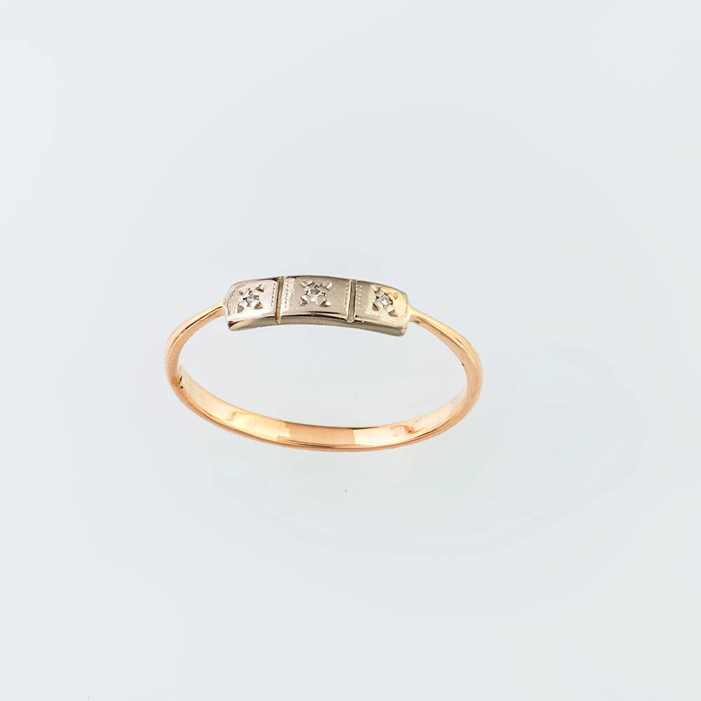 Кольцо с бриллиантом из красного золота 583 пробы