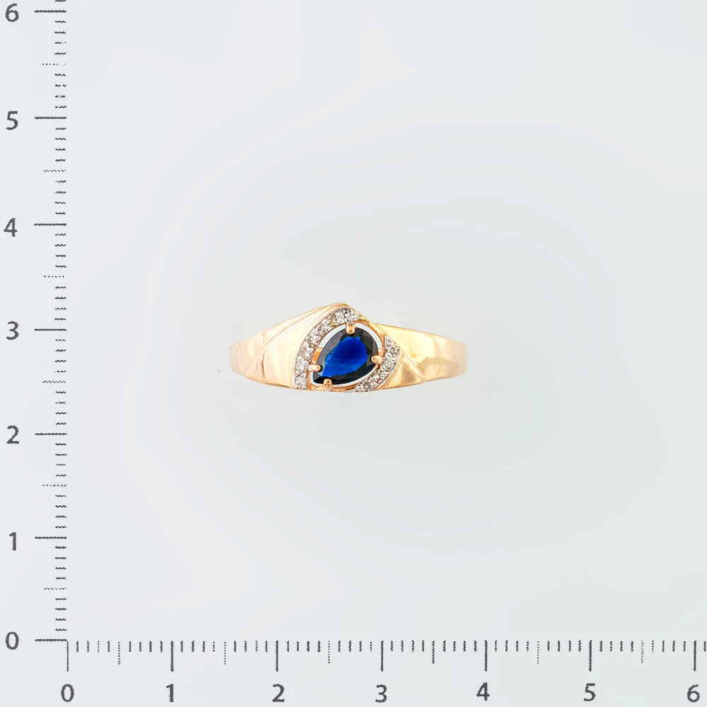 Кольцо с сапфиром из красного золота 585 пробы