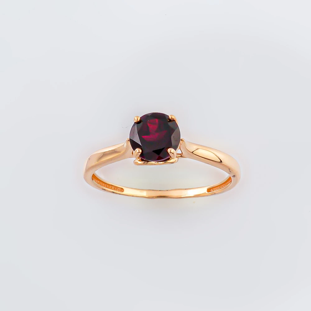 Кольцо с гранатом из красного золота 585 пробы Кольцо с гранатом из красного золота 585 пробы