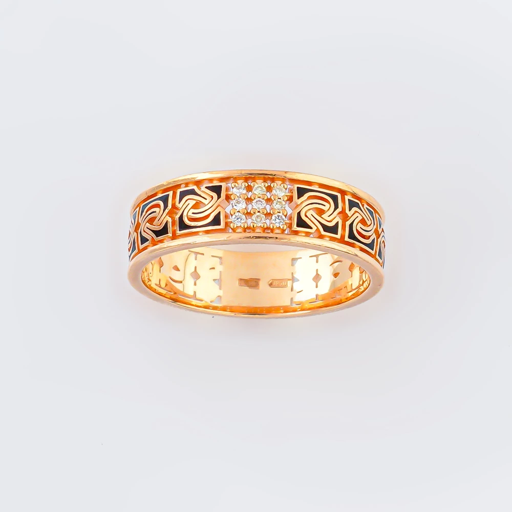 Кольцо с бриллиантом из красного золота 585 пробы