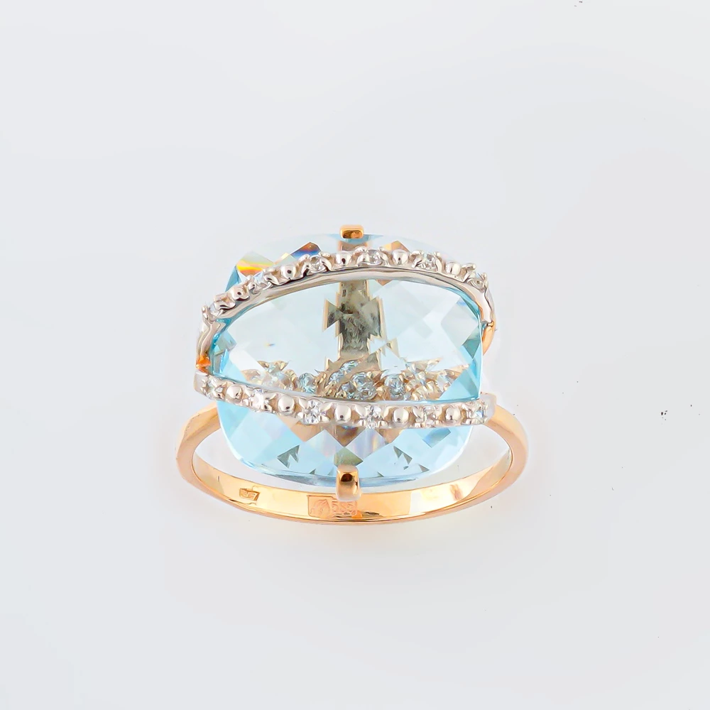 Кольцо с топазом из красного золота 585 пробы Кольцо с топазом из красного золота 585 пробы