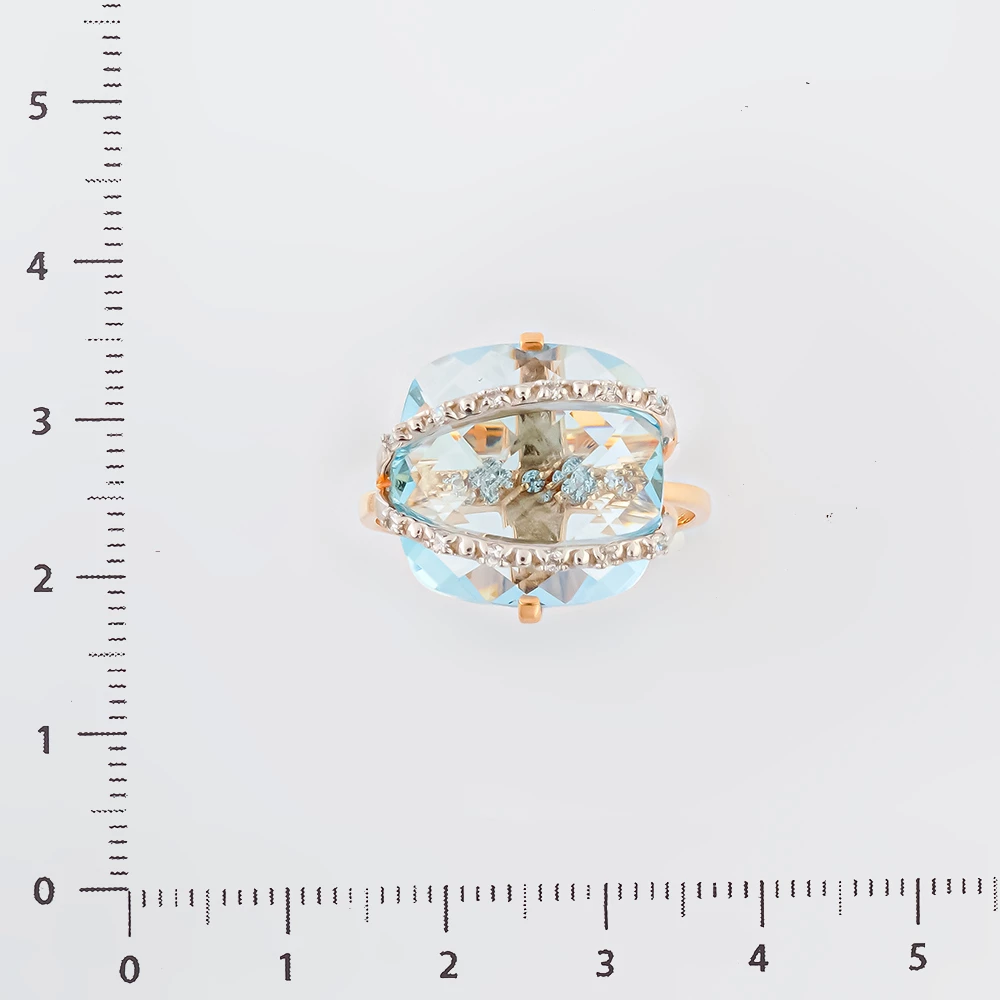 Кольцо с топазом из красного золота 585 пробы Кольцо с топазом из красного золота 585 пробы