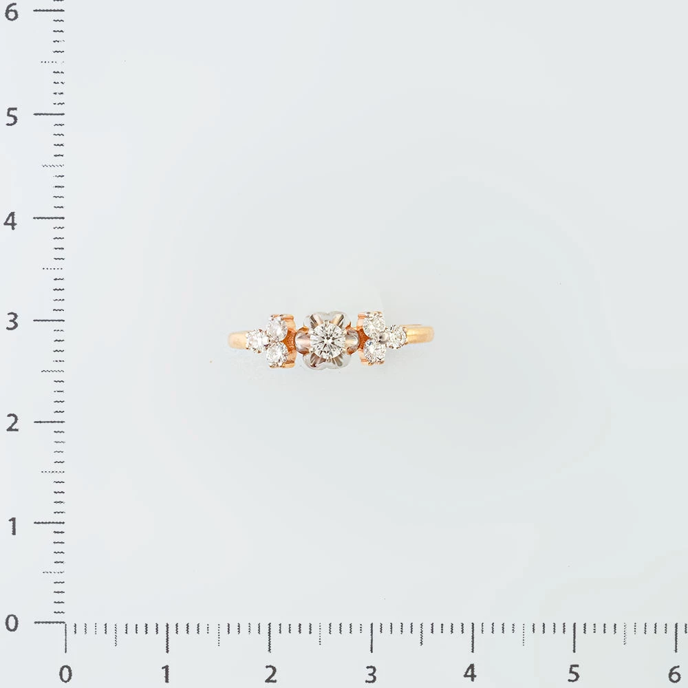 Кольцо с бриллиантом из красного золота 585 пробы