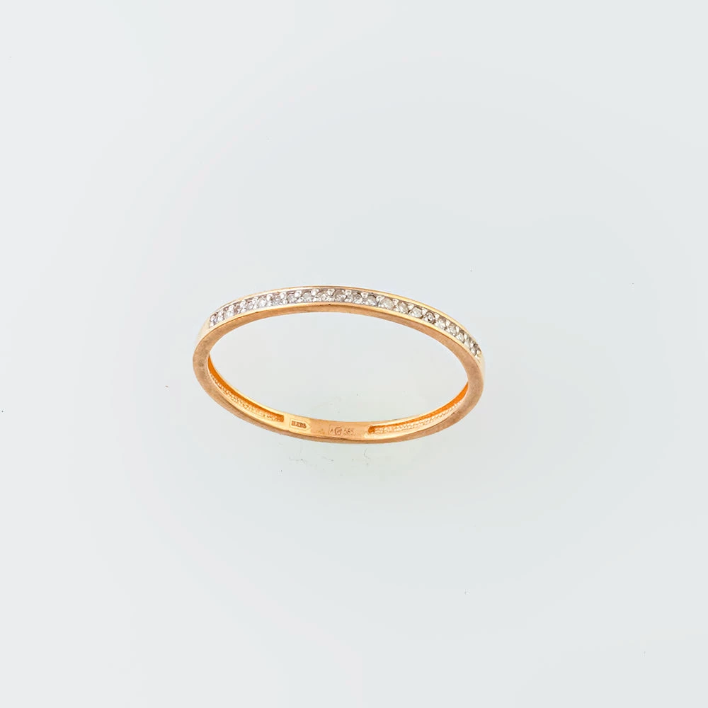 Кольцо с бриллиантом из красного золота 585 пробы 1