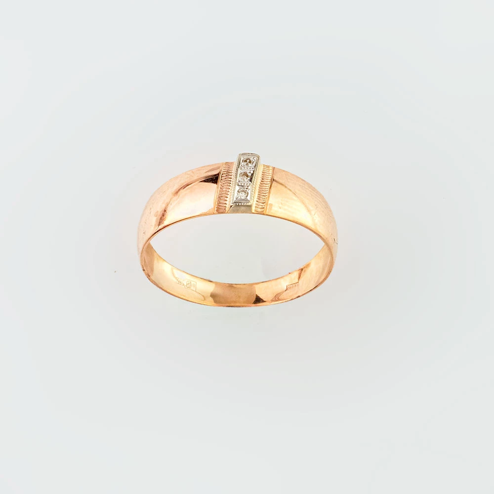 Кольцо с бриллиантом из красного золота 585 пробы