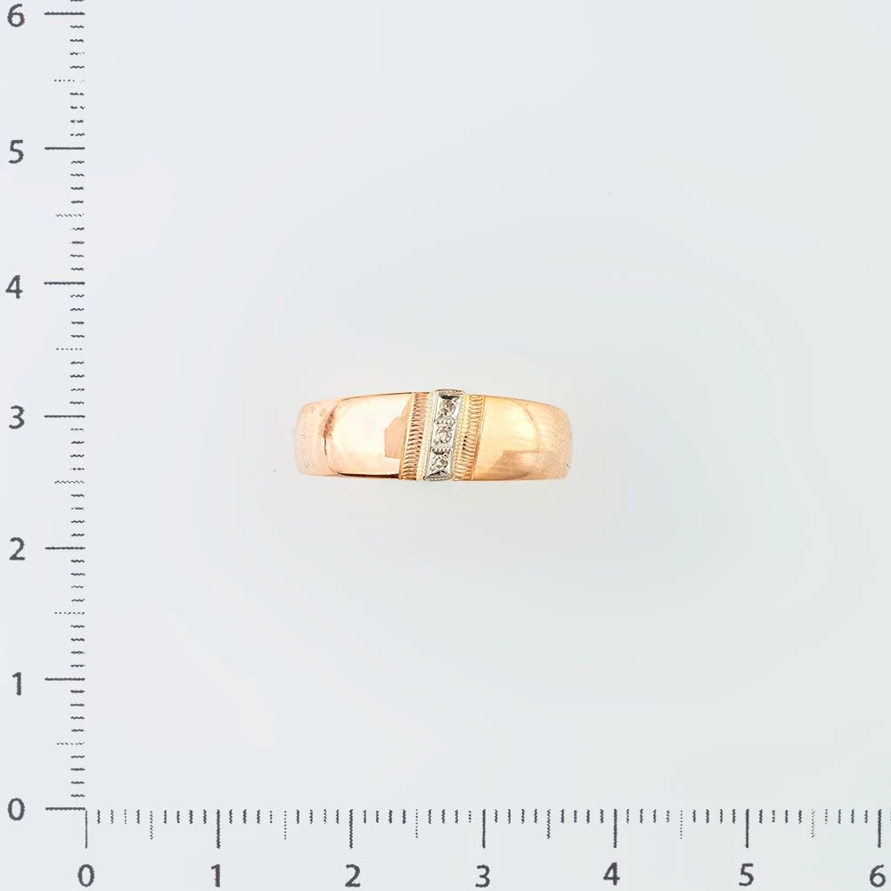 Кольцо с бриллиантом из красного золота 585 пробы