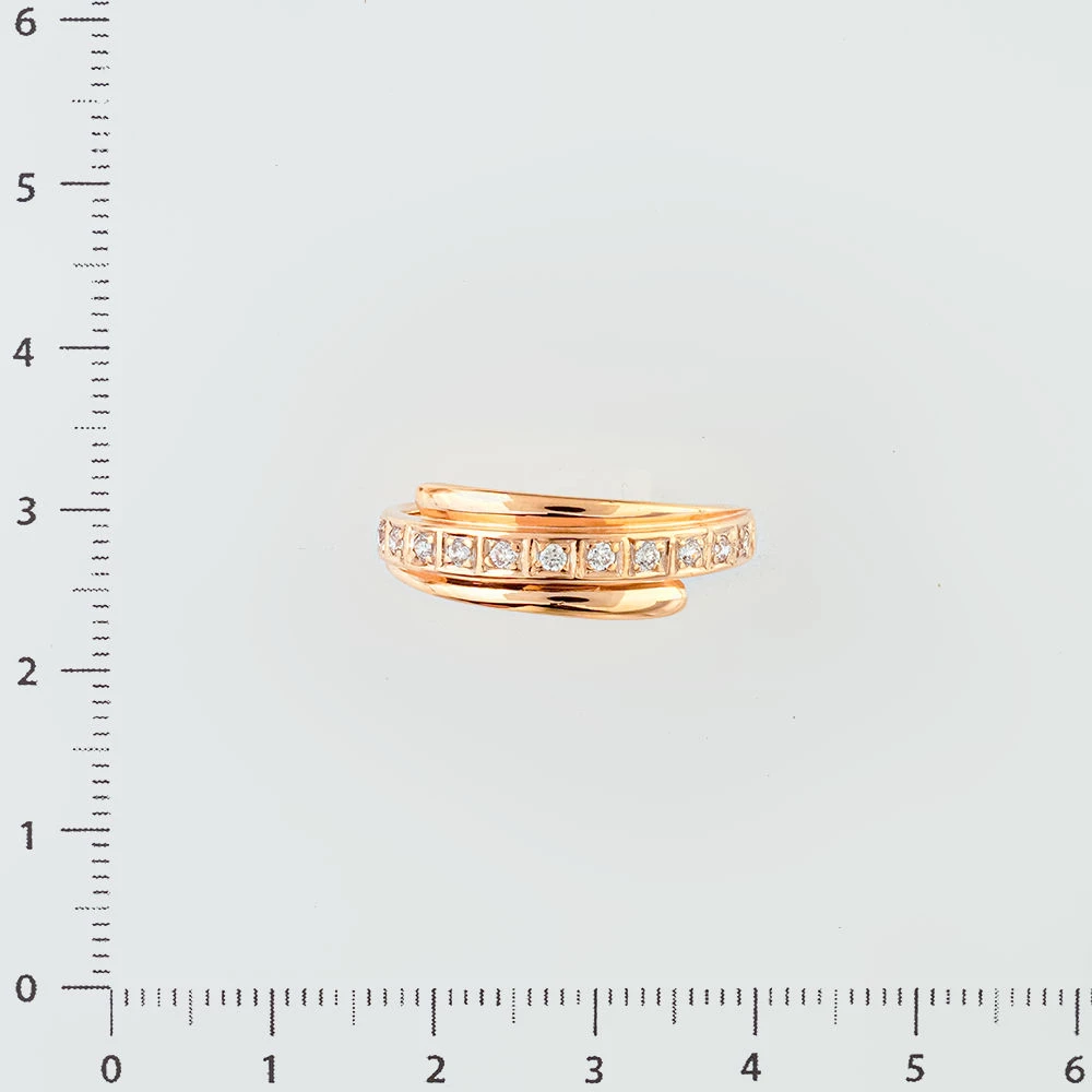 Кольцо с фианитом из красного золота 585 пробы 2