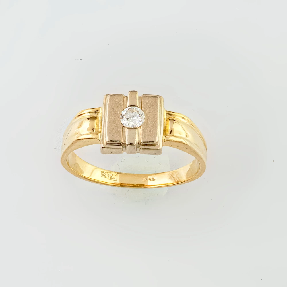 Кольцо с бриллиантом из желтого золота 585 пробы