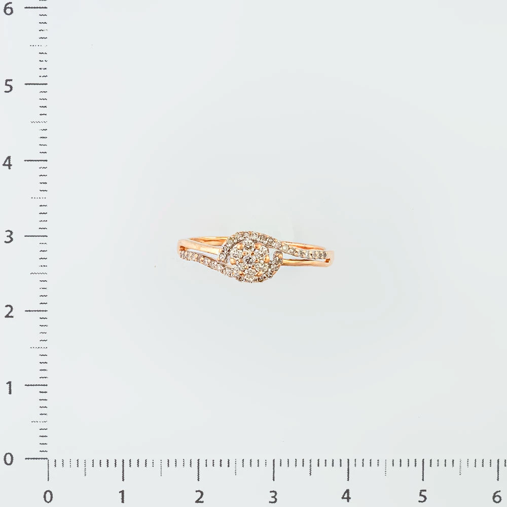 Кольцо с бриллиантом из красного золота 585 пробы