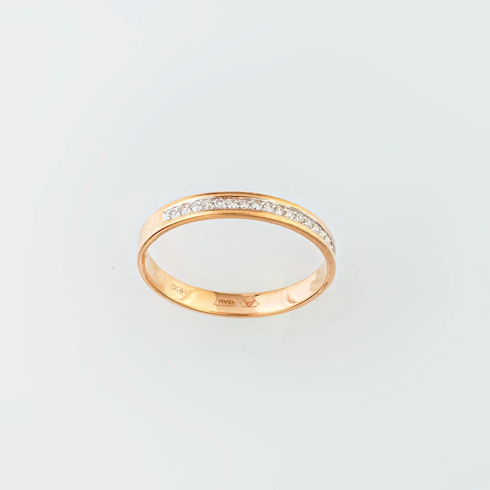 Кольцо с бриллиантом из красного золота 585 пробы